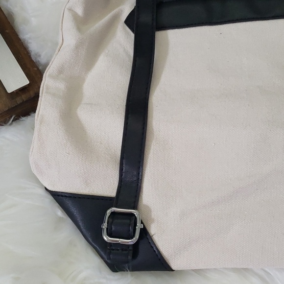 Deux Lux canvas black and cream Demi backpack NWOT main image 7